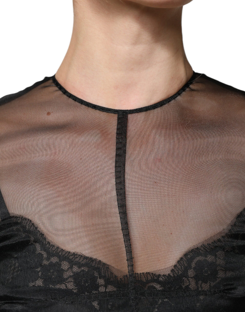 Dolce & Gabbana Schwarzes Tüll A-Linie Midi Cocktailkleid Kleid