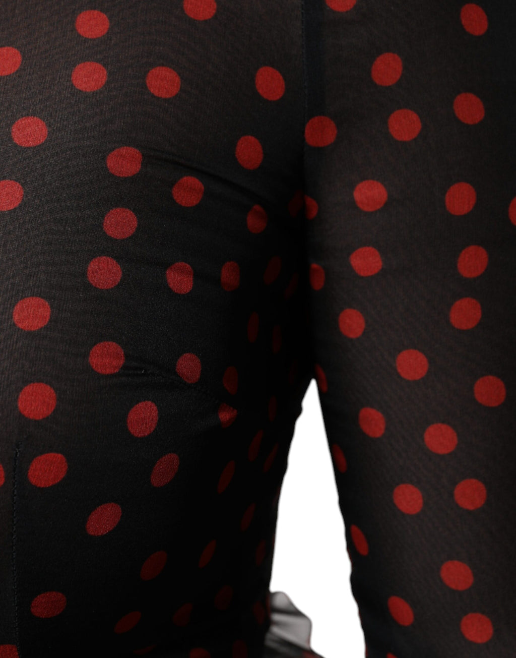 Dolce & Gabbana Layered Black and Red Polka-Dot Silk Midi Dress