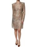 Dolce & Gabbana Gold A-Line Floral Lace Mini Dress and Sheath