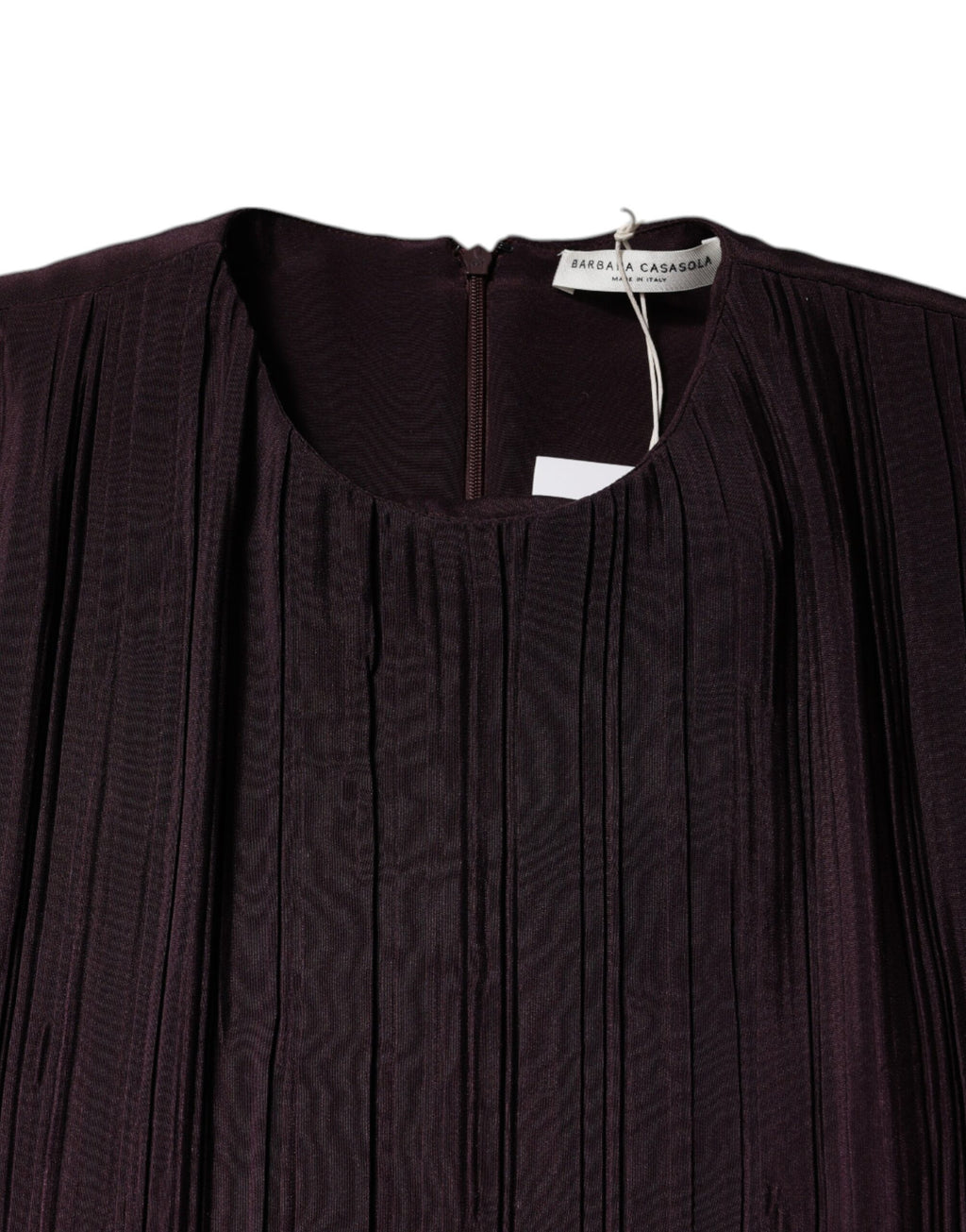 Barbara Casasola Brown Silk Maxi Dress with Short Sleeves