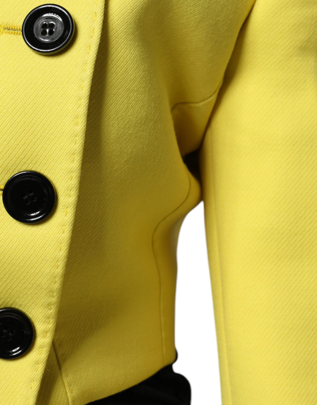Dolce & Gabbana Lemon Yellow Long-Sleeve Wool Coat with Split Jacket