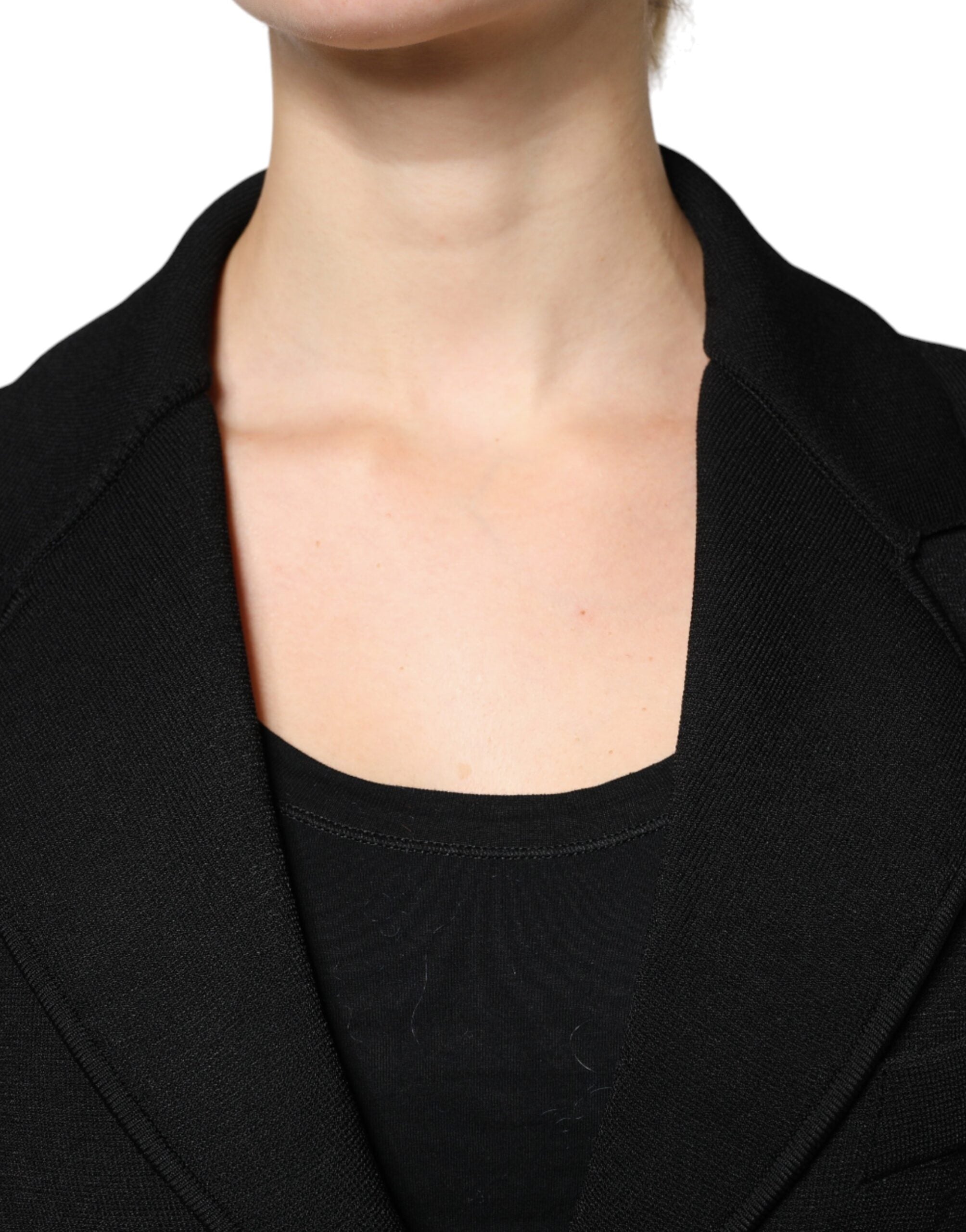 Dolce & Gabbana Schwarze einreihige Blazerjacke aus Viskose