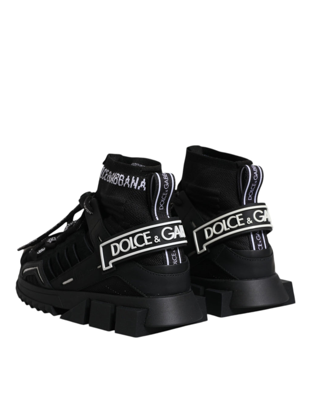 Dolce & Gabbana Schwarz Sorrento Socken Logo Turnschuhe Schuhe