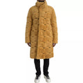 Bottega Veneta Gelber Wollmantel lange Teddyjacke