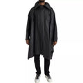 Bottega Veneta Schwarzes Leder Trenchcoat Jacke mit Kapuze