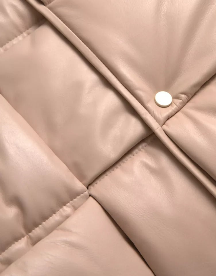 Bottega Veneta Beige Quilted Sleeveless Calfskin Jacket