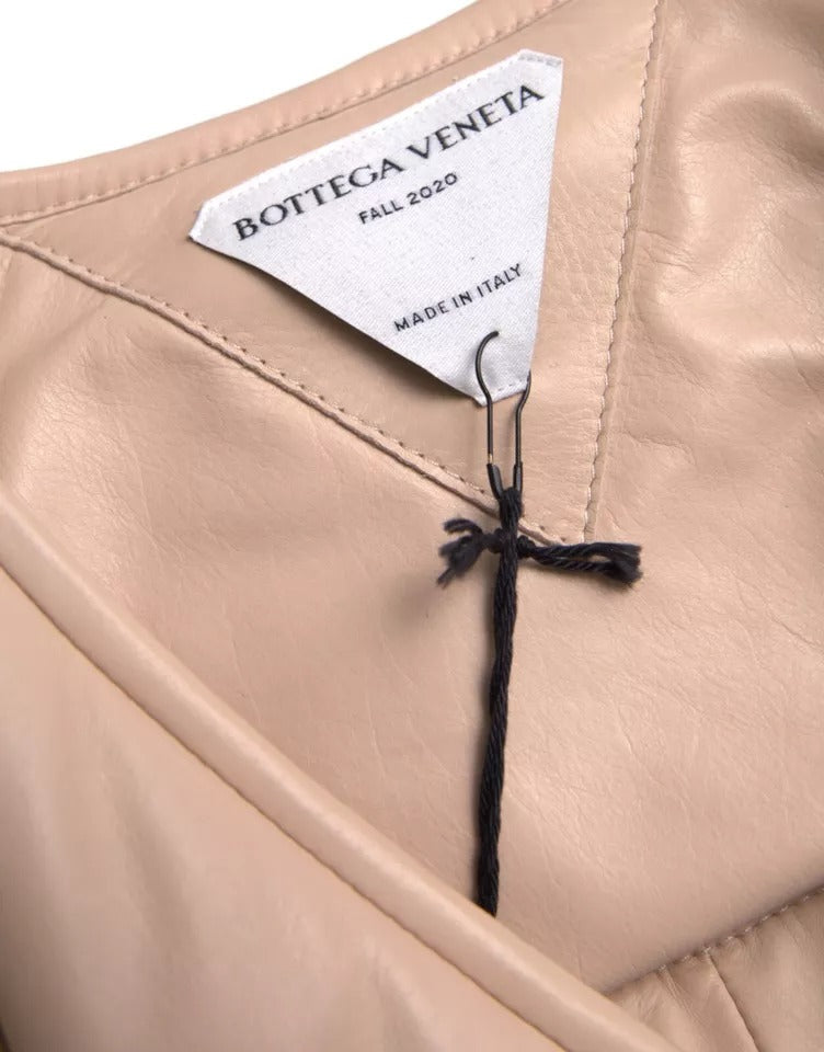 Bottega Veneta Beige Quilted Sleeveless Calfskin Jacket