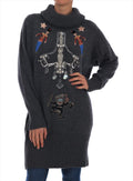 Dolce & Gabbana Fairy Tale Crystal Grey Cashmere Sweater