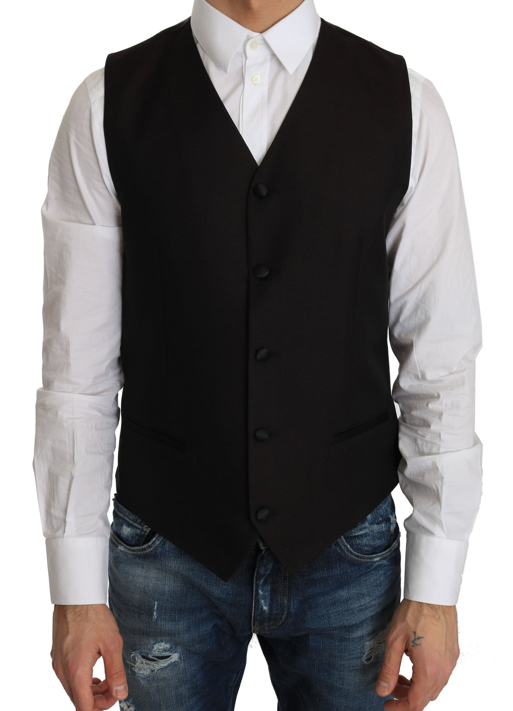 Dolce & Gabbana Schwarze Seidenweste
