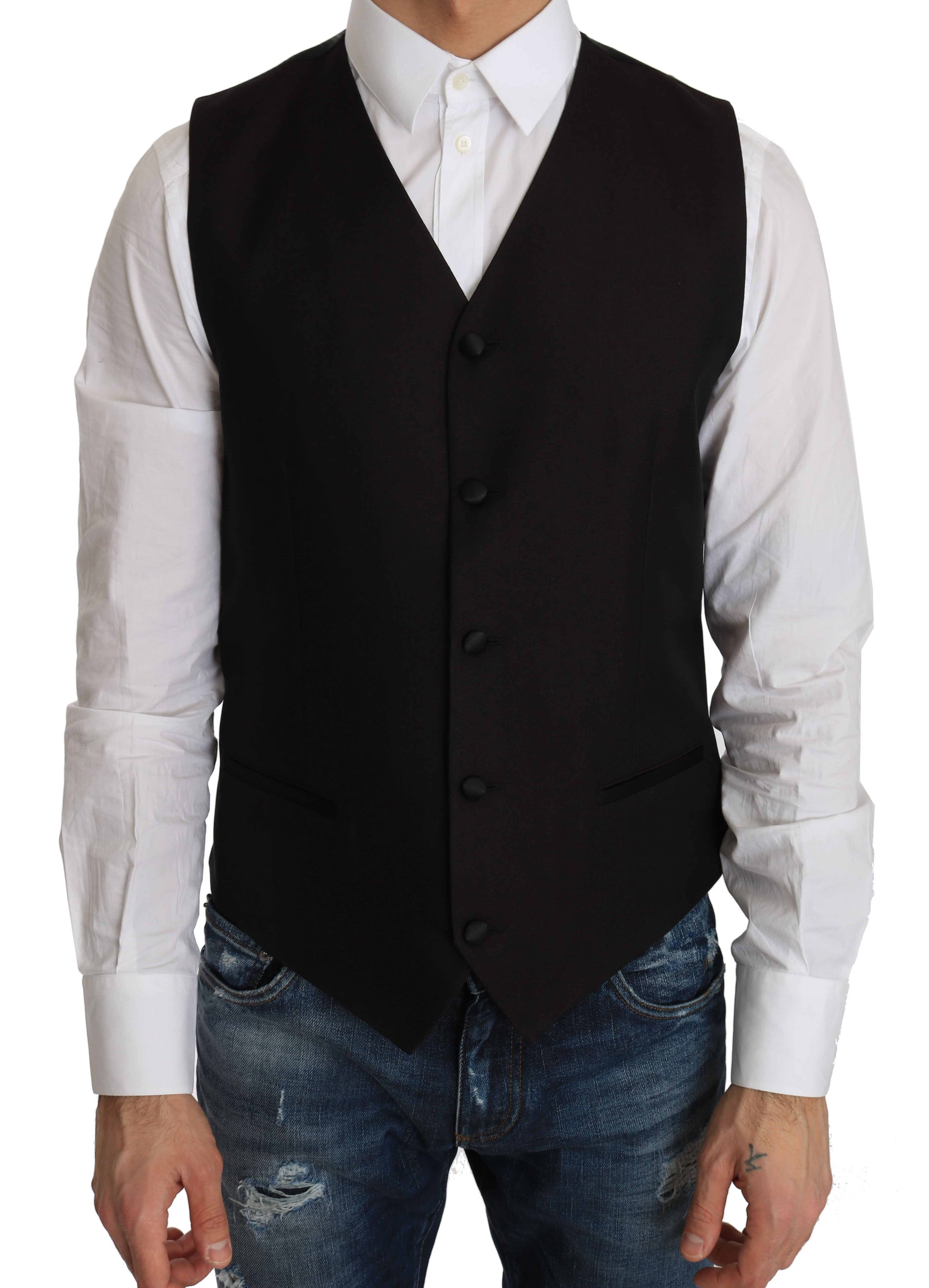 Dolce & Gabbana Schwarze Seidenweste