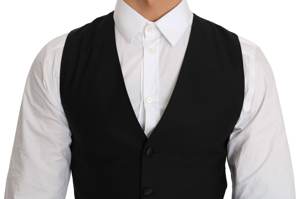 Dolce & Gabbana Schwarze Kleidungsweste aus Wolle