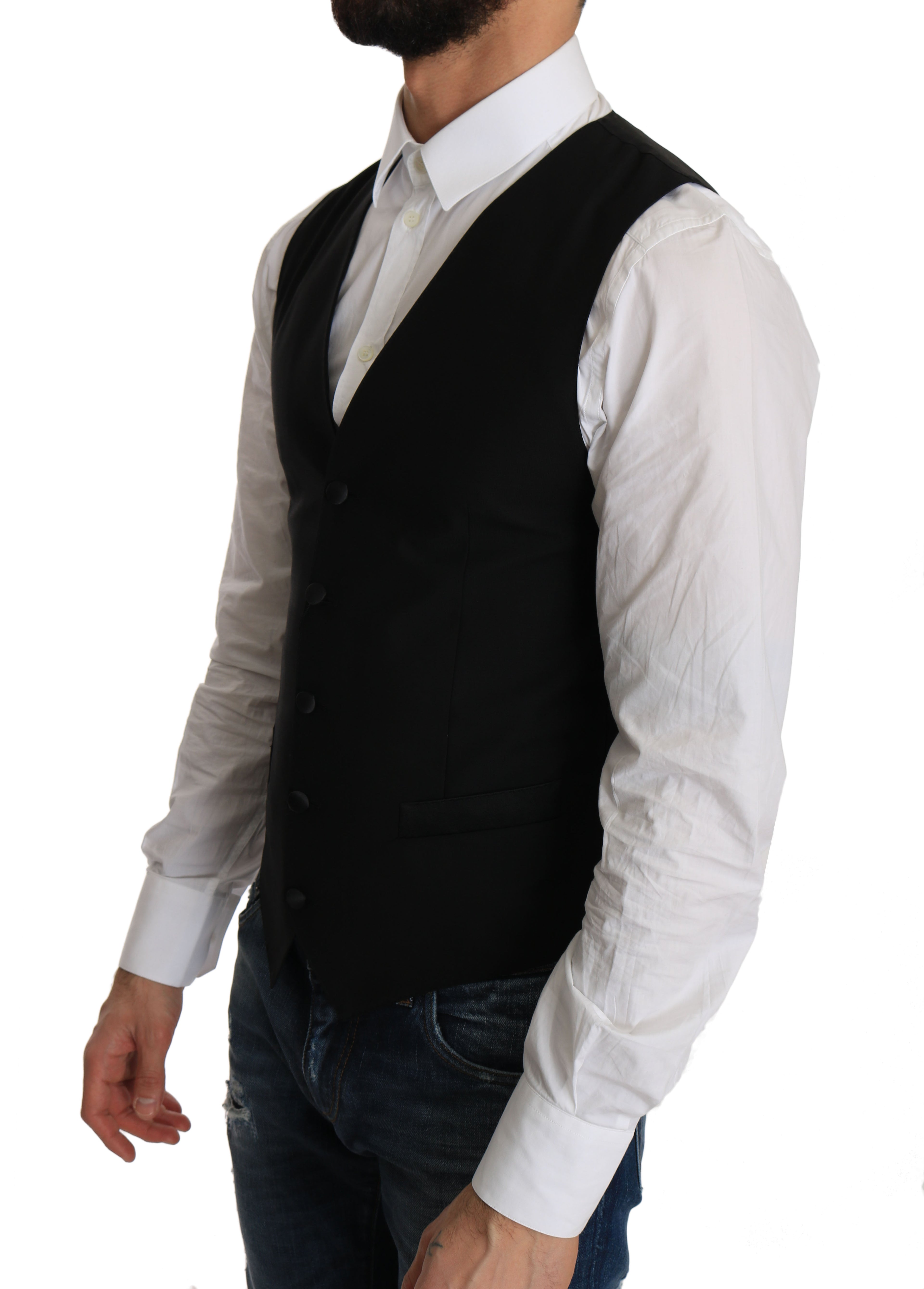Dolce & Gabbana Schwarze Kleidungsweste aus Wolle
