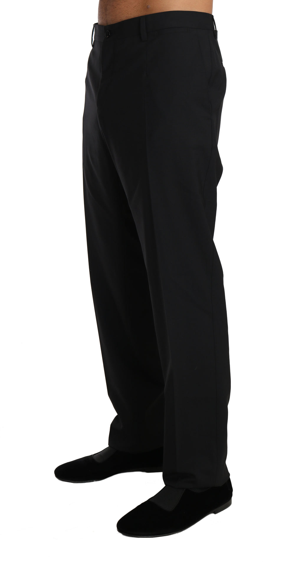 Dolce & Gabbana Schwarze formelle Hose aus Wollstretch