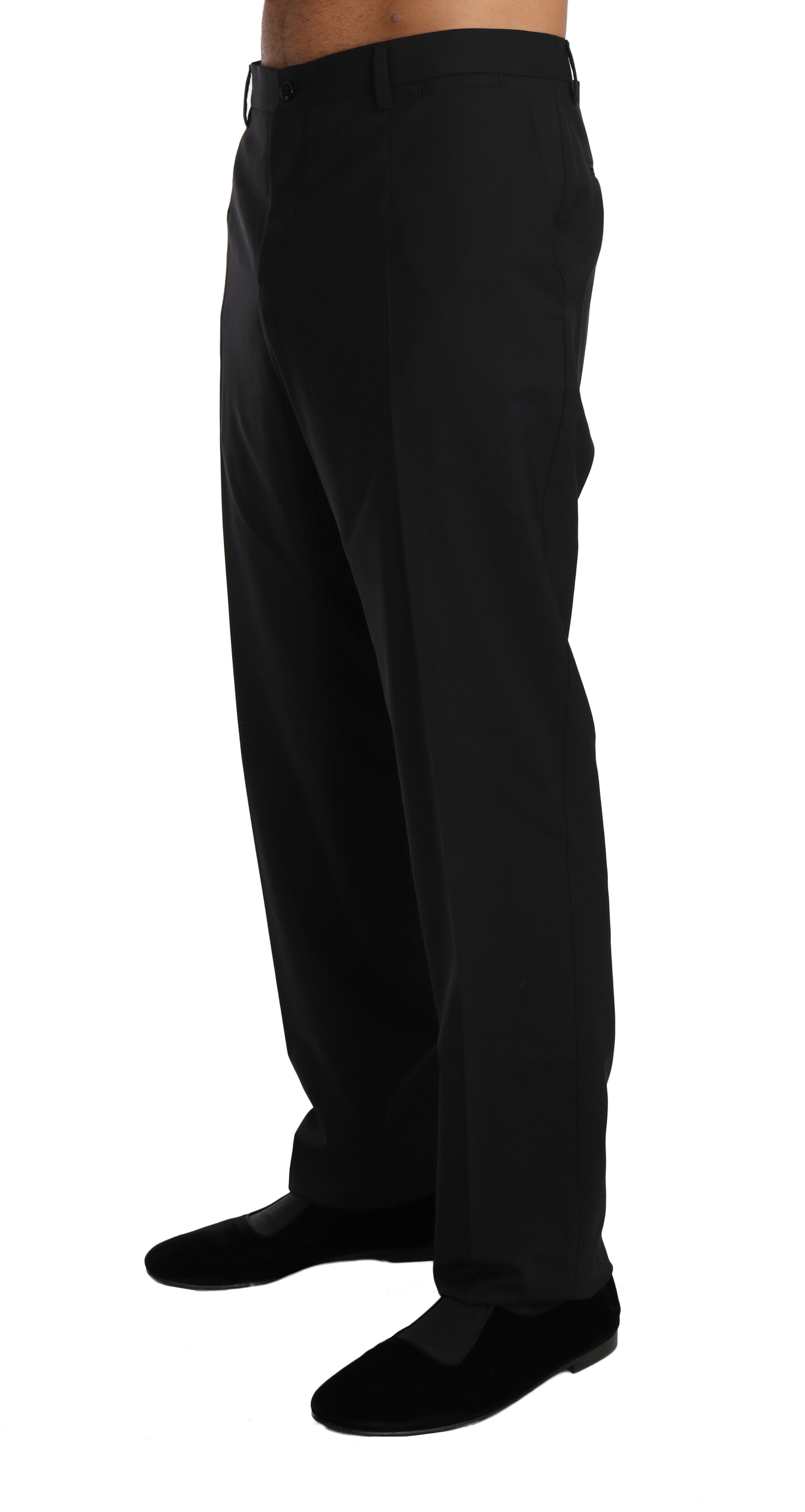 Dolce & Gabbana Schwarze formelle Hose aus Wollstretch