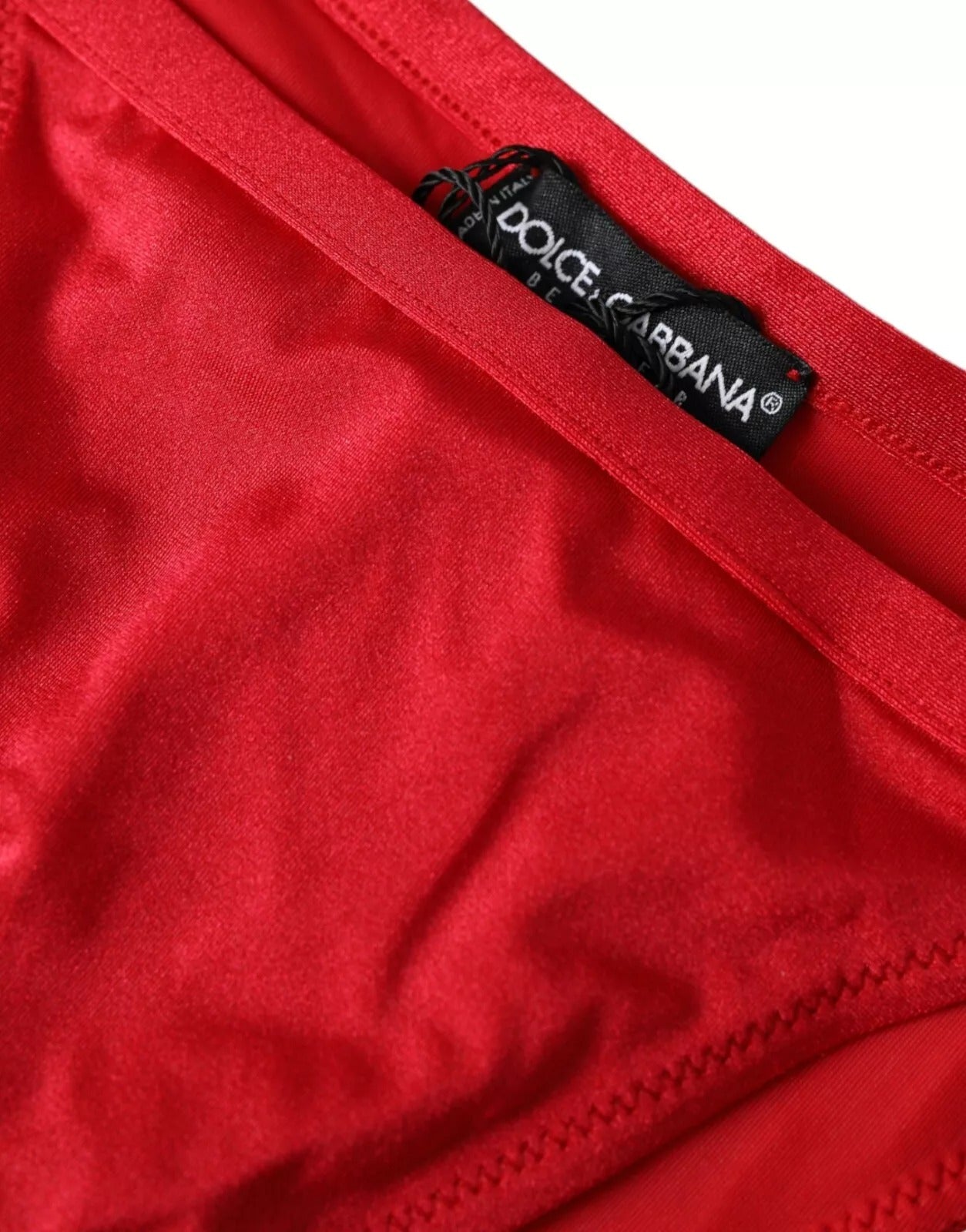 Dolce & Gabbana Red Nylon Stretch Swimwear Bikini Bottom