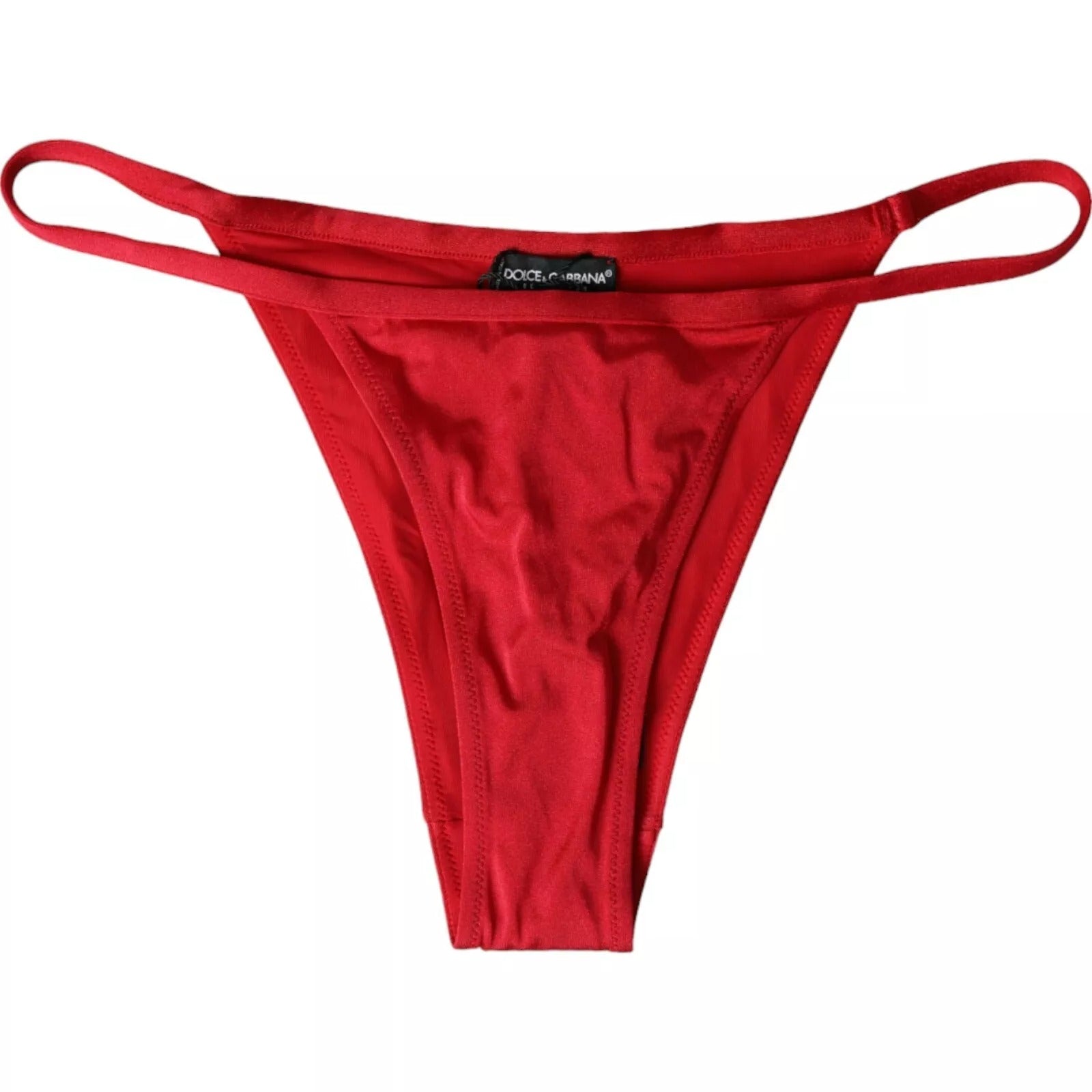 Dolce & Gabbana Red Nylon Stretch Swimwear Bikini Bottom