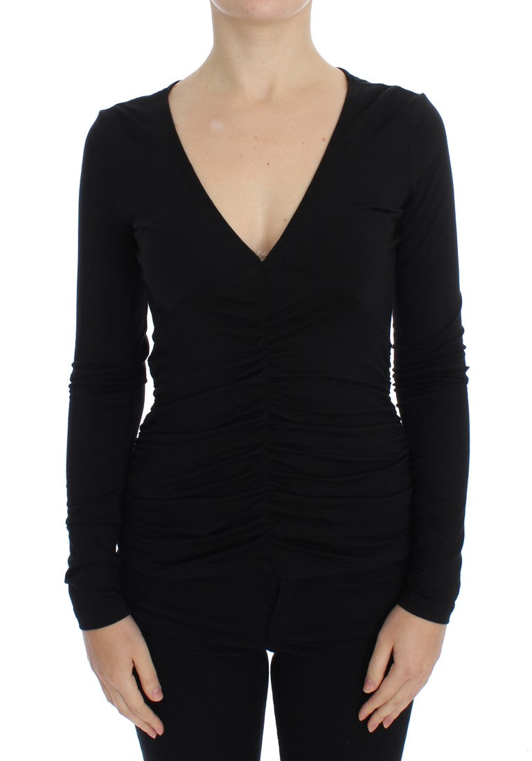 Versace Jeans Black Stretch Long Sleeve Sweater