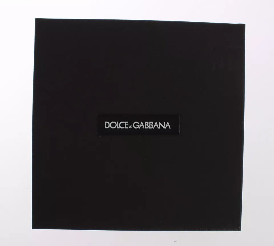 Dolce & Gabbana Red Yellow Raffia Leather Buckle Finder Keyring Keychain
