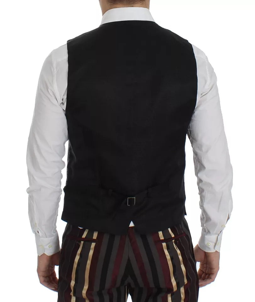 Dolce & Gabbana Multicolor Striped Runway 3 Piece Slim Fit Waistcoat Suit