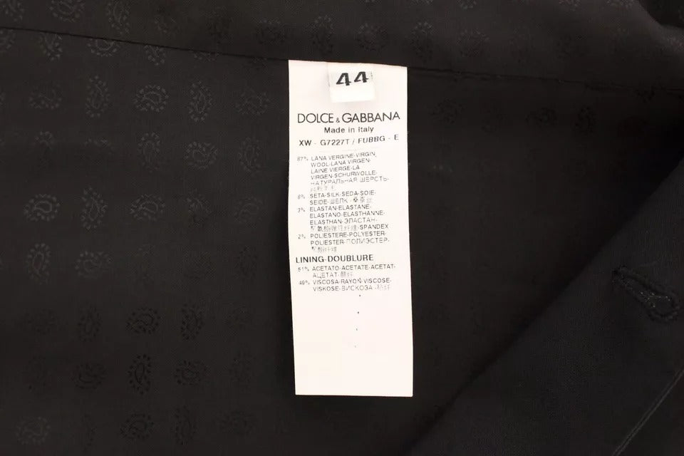 Dolce & Gabbana Black Wool-Silk Dress Gilet Jacket Vest