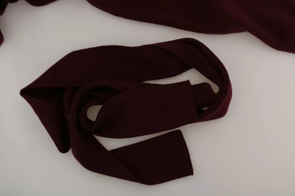 Dolce & Gabbana Burgundy Cashmere Crown Cardigan Sweater