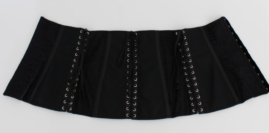 Dolce & Gabbana Schwarzer Stretch-Korsett-Taillengürtel