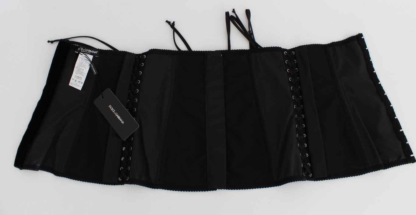 Dolce & Gabbana Schwarzer Stretch-Korsett-Taillengürtel
