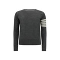 Thom Browne Grauer Fleece-Woll-Pullover