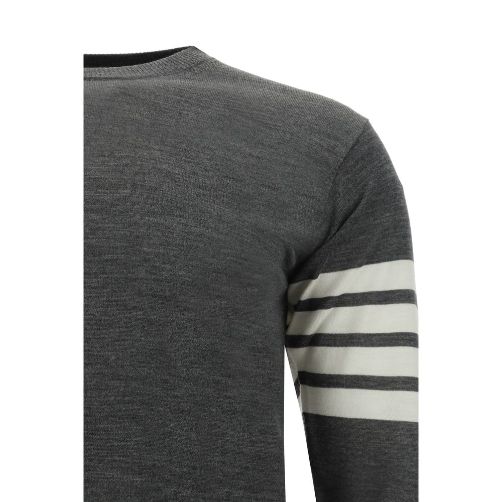 Thom Browne Grauer Fleece-Woll-Pullover