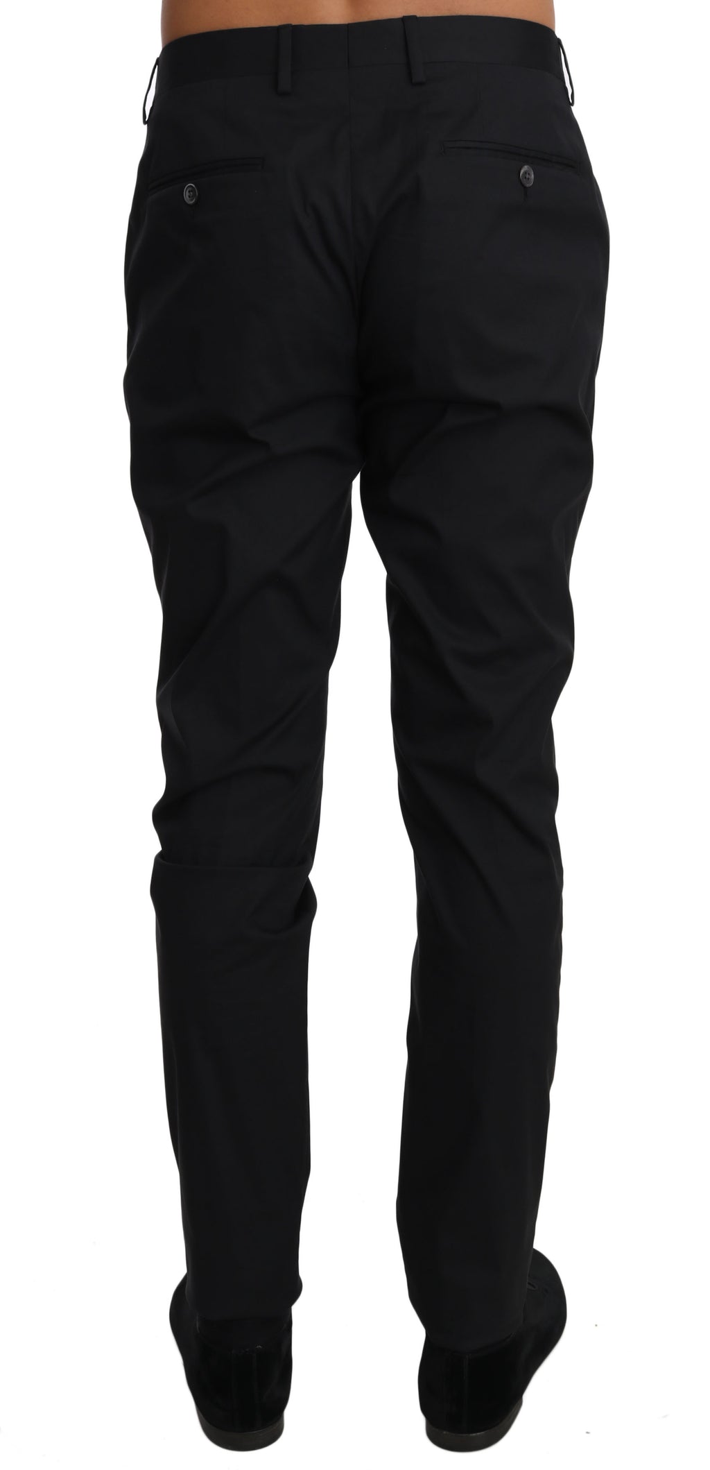 Dolce & Gabbana Schwarz Baumwolle Stretch Formal Hose Hose