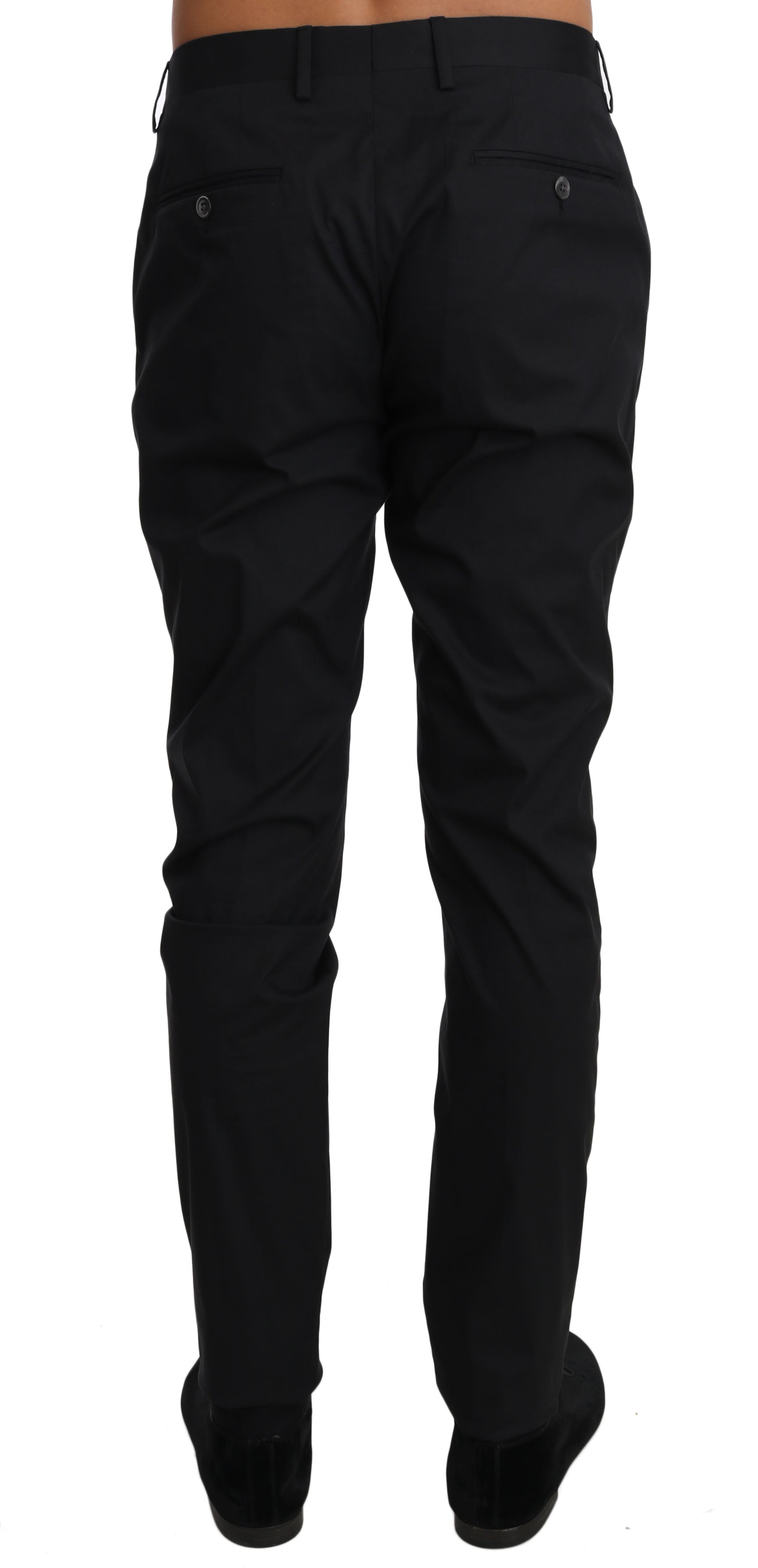 Dolce & Gabbana Schwarz Baumwolle Stretch Formal Hose Hose
