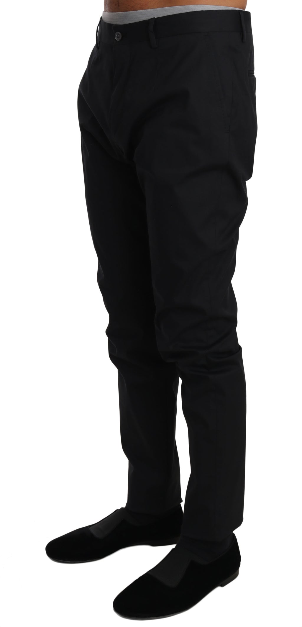 Dolce & Gabbana Schwarz Baumwolle Stretch Formal Hose Hose