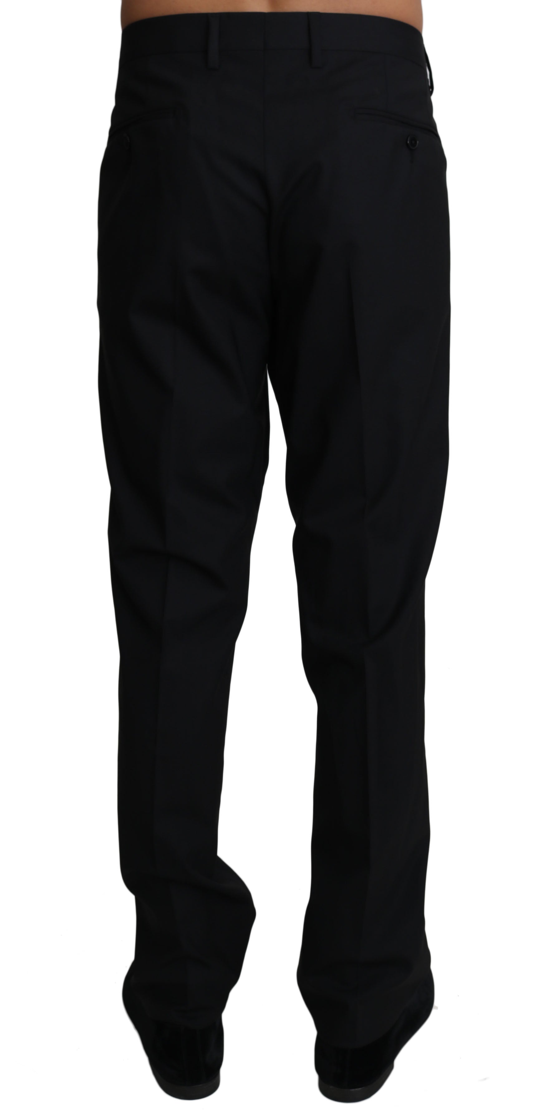 Dolce & Gabbana Black Wool Stretch Dress Pants