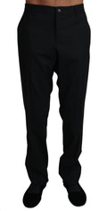 Dolce & Gabbana Black Wool Stretch Dress Pants
