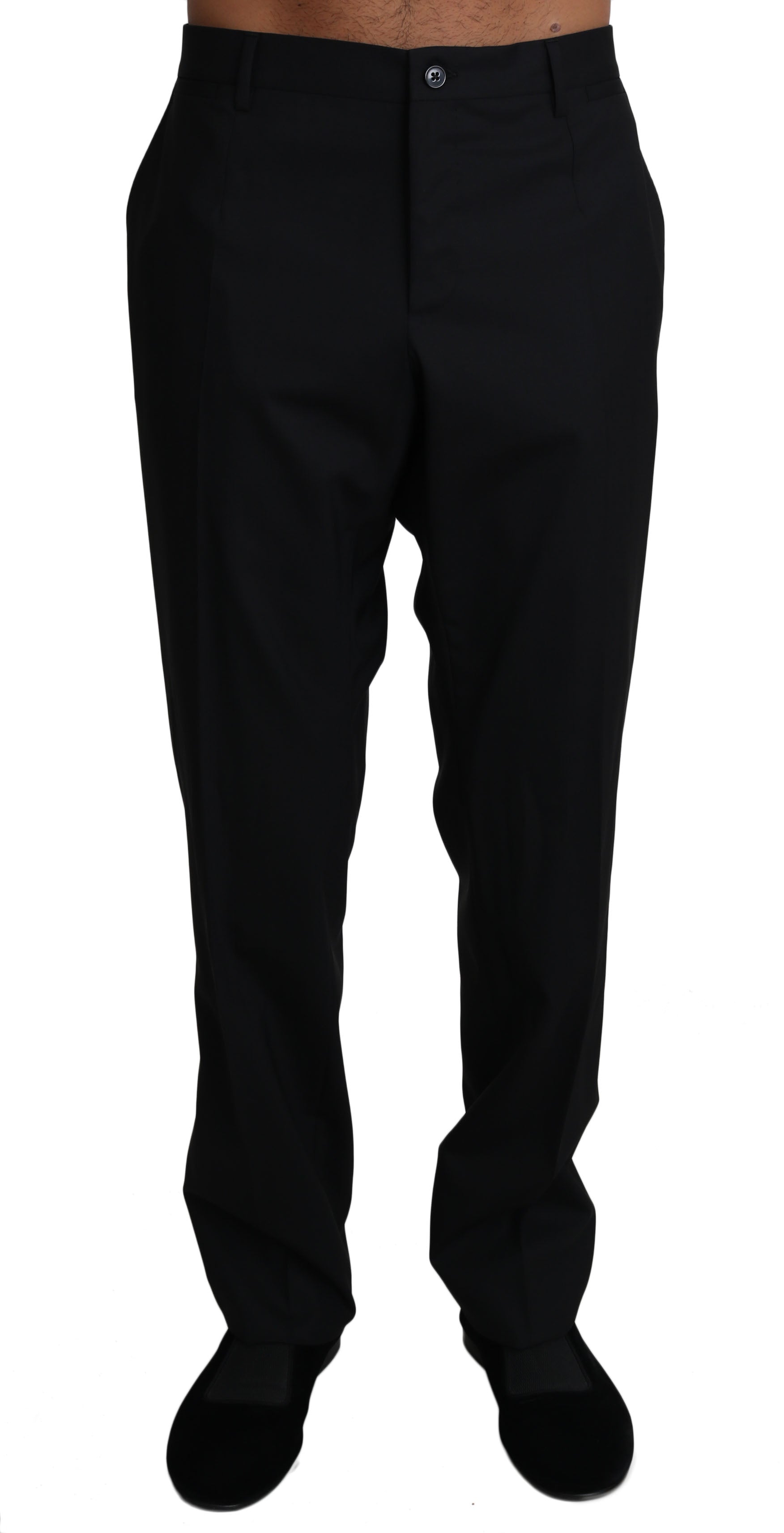 Dolce & Gabbana Black Wool Stretch Dress Pants