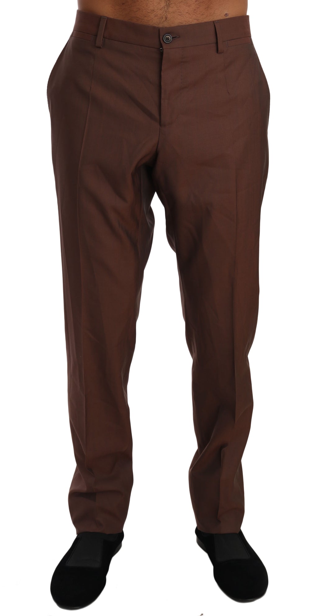 Dolce & Gabbana Braun Wolle Seide Formelle Hose Hose