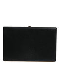 Dolce & Gabbana Schwarz Leder Gold Rahmen Kupplung Abend Party Handtasche