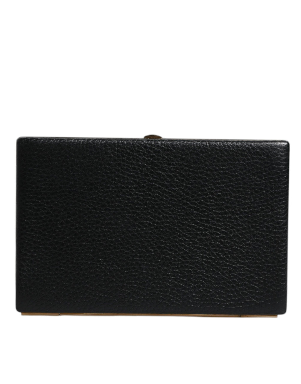 Dolce & Gabbana Schwarz Leder Gold Rahmen Kupplung Abend Party Handtasche