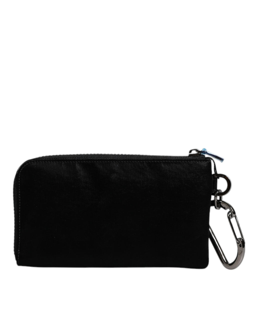 Dolce & Gabbana Black Nylon Logo Plaque Keyring Pouch Clutch