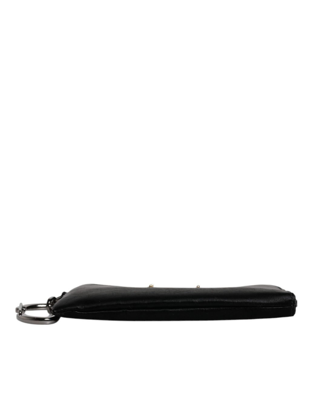 Dolce & Gabbana Black Nylon Logo Plaque Keyring Pouch Clutch