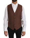 Dolce & Gabbana Braune Woll-Seidenweste Weste