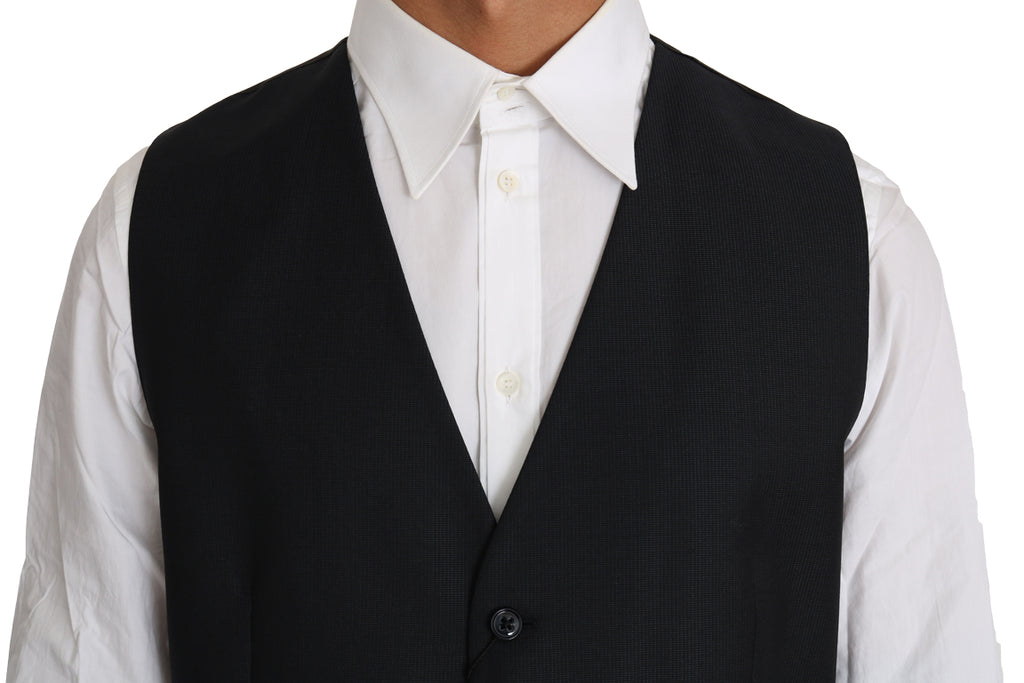 Dolce & Gabbana Graue Woll-Seidenweste Weste