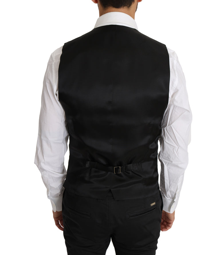 Dolce & Gabbana Black Vest in Substantial Wool and Silk