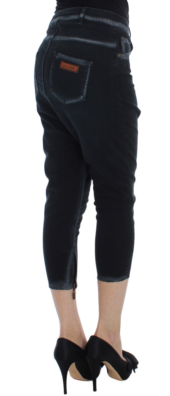 Cavalli Blaue Baumwoll Stretch Baggy Relax Jeans