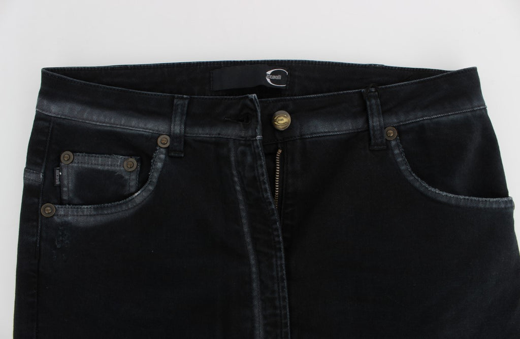 Cavalli Blaue Baumwoll Stretch Baggy Relax Jeans
