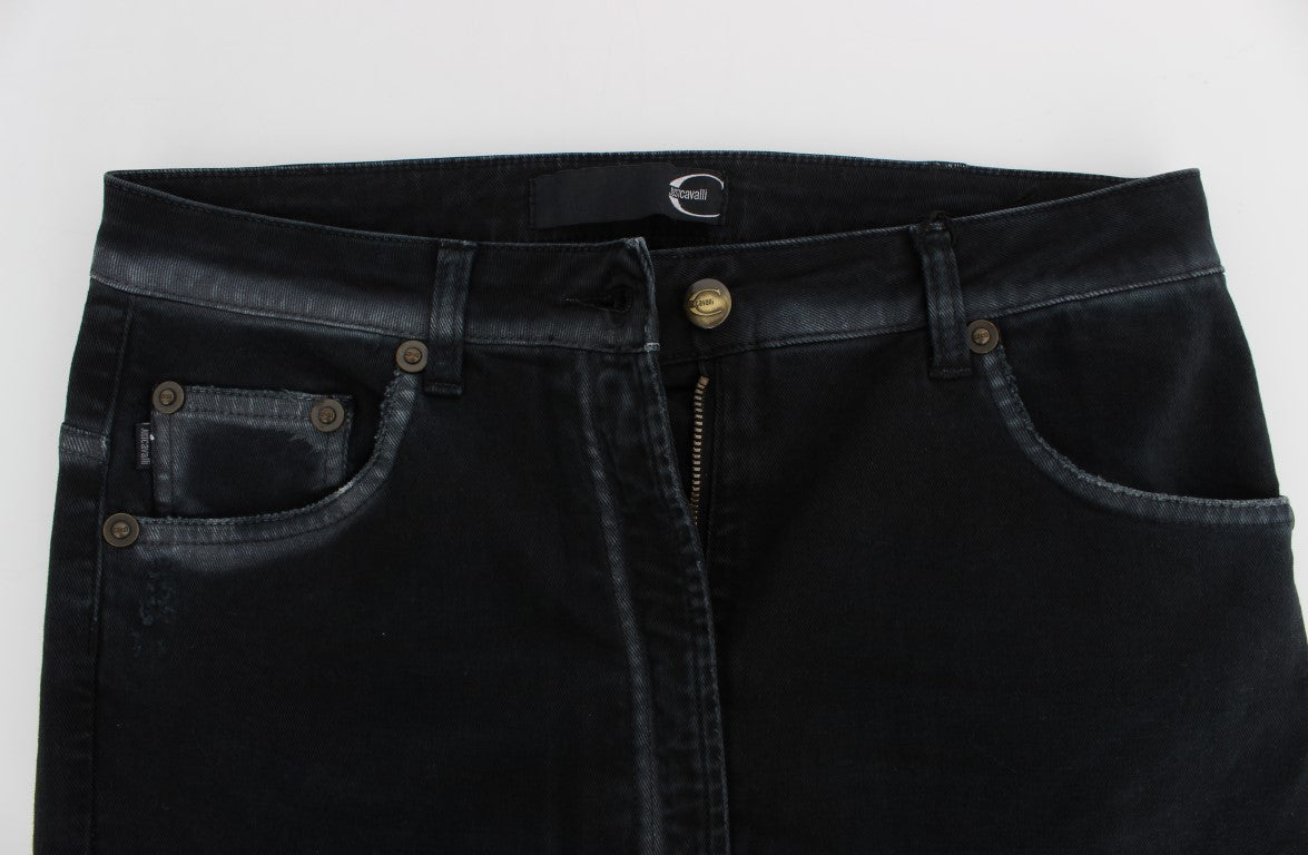 Cavalli Blaue Baumwoll Stretch Baggy Relax Jeans