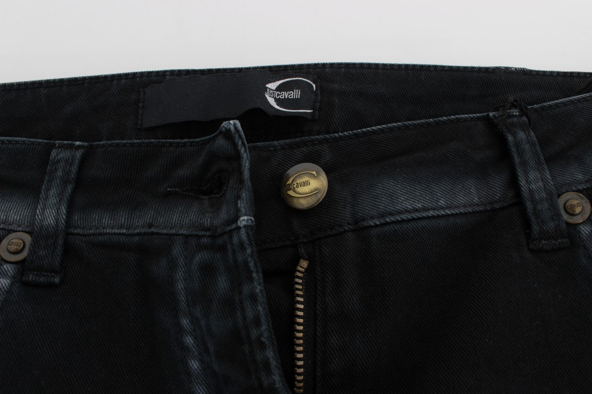 Cavalli Blaue Baumwoll Stretch Baggy Relax Jeans