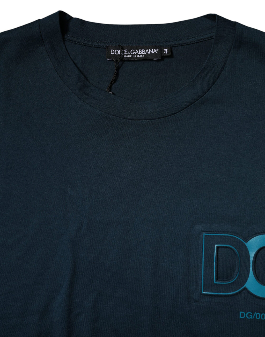 Dolce & Gabbana Blue Logo T-Shirt with Round Neck and Short Sleeves