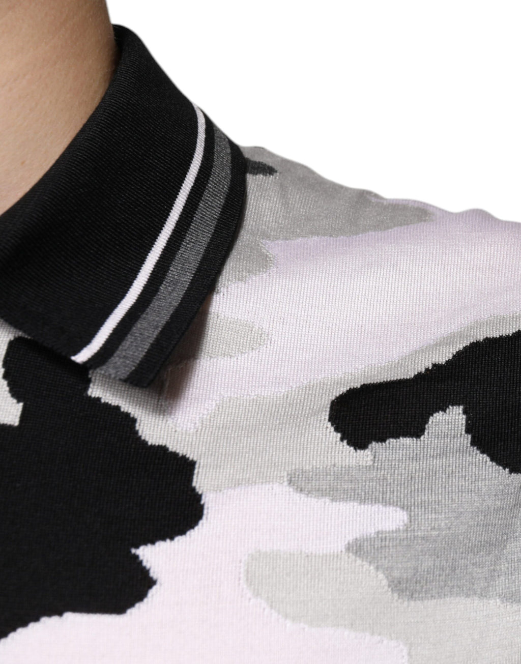 Dolce & Gabbana Multicolor Camouflage Polo Shirt with Collar