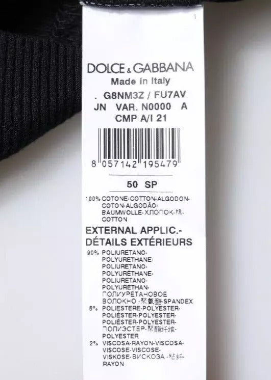 Dolce & Gabbana Black Sleeveless Cotton Round Neck Tank T-Shirt
